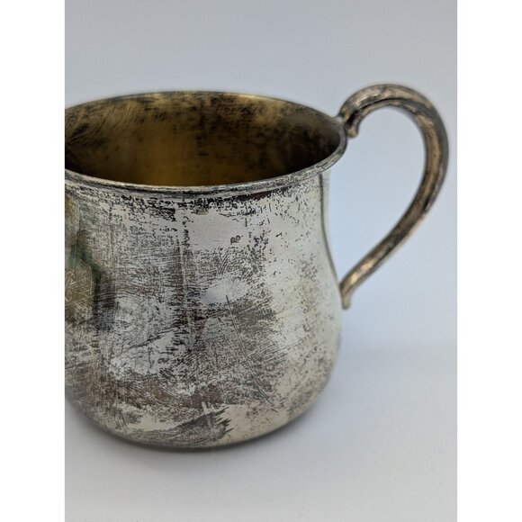 Vintage Gorham Sterling Silver Baby Cup #1944 monogrammed DBM Unpolished - Picture 5 of 13
